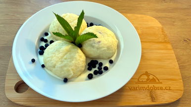 Blueberry leavened dumplings